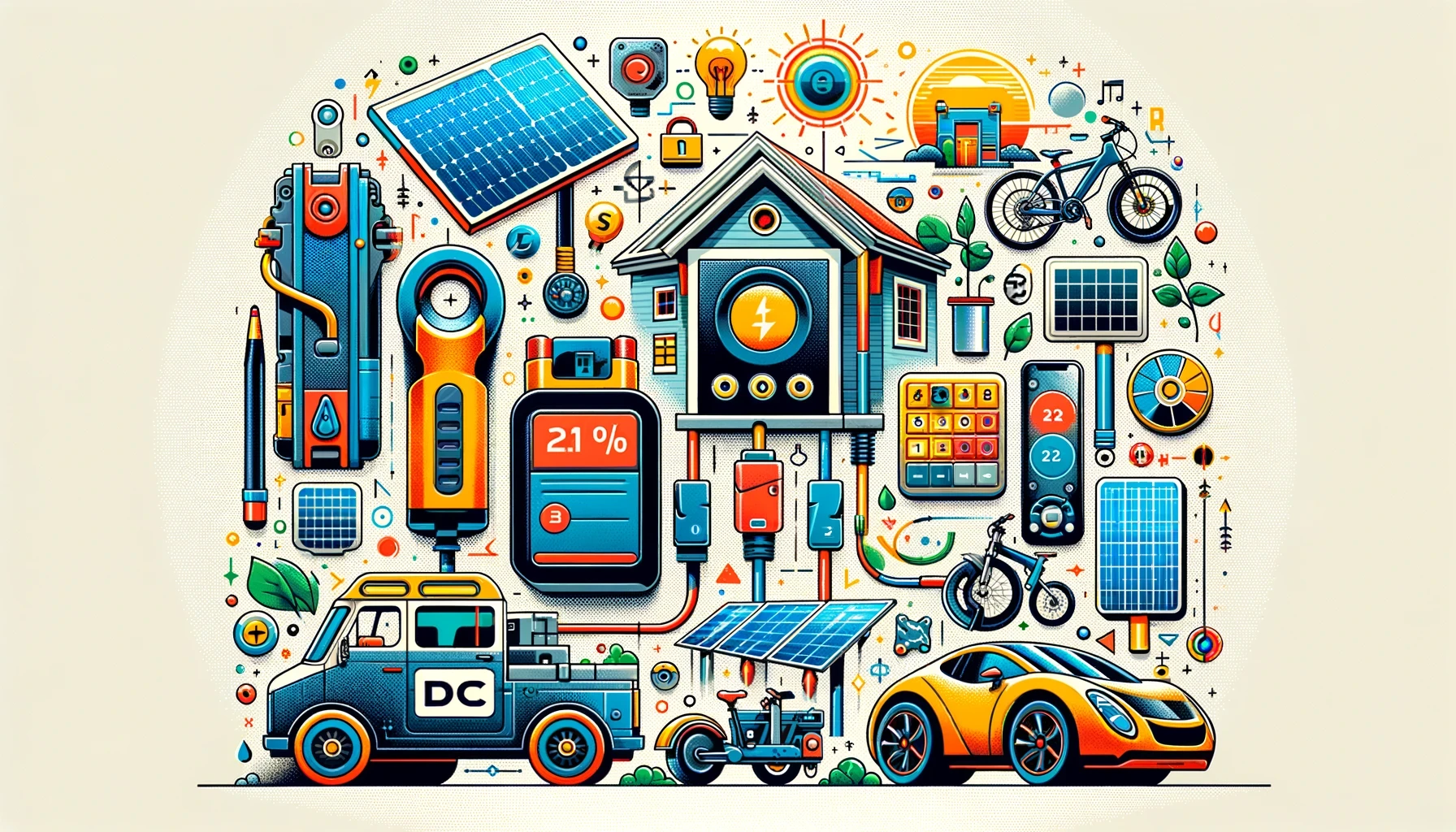 Image of all sort of appliances for direct current