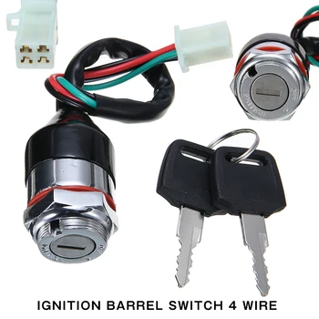 ignition switch for motorcycle or scooters with 4 wires