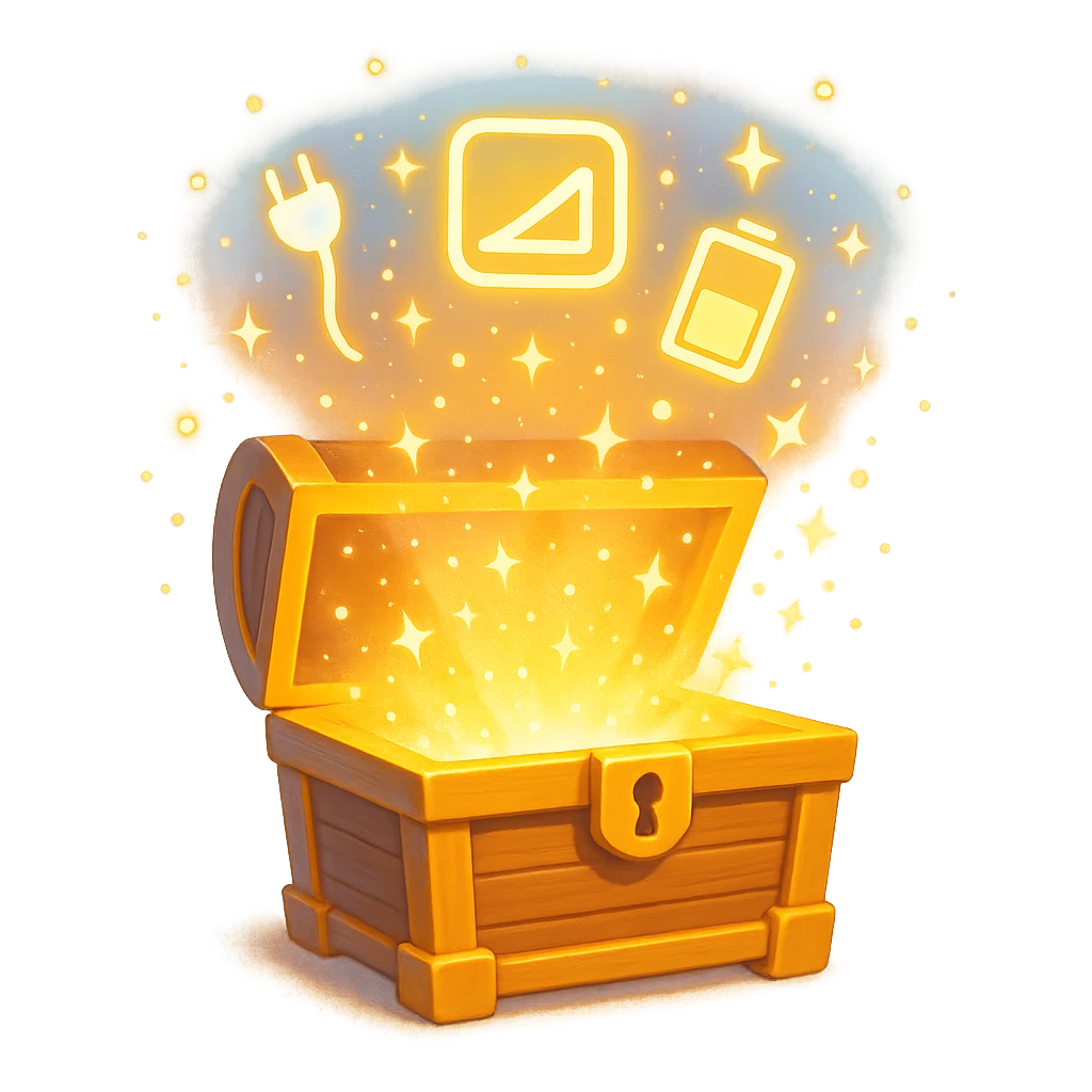 Open toolbox chest showing online DIY calculators